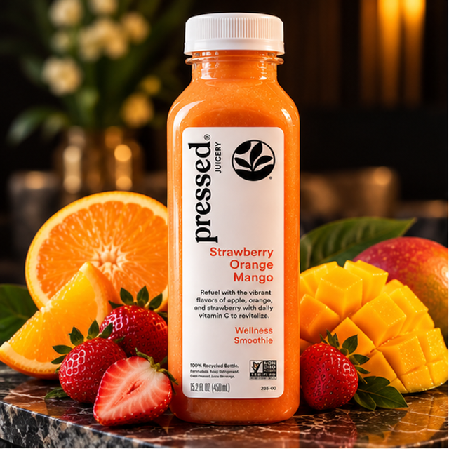Pressed Strawberry Mango Orange.